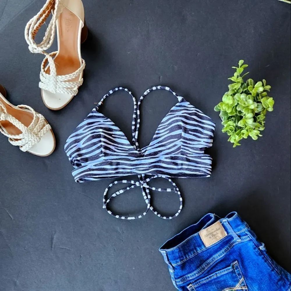 Shein Zebra Print Bikini Top